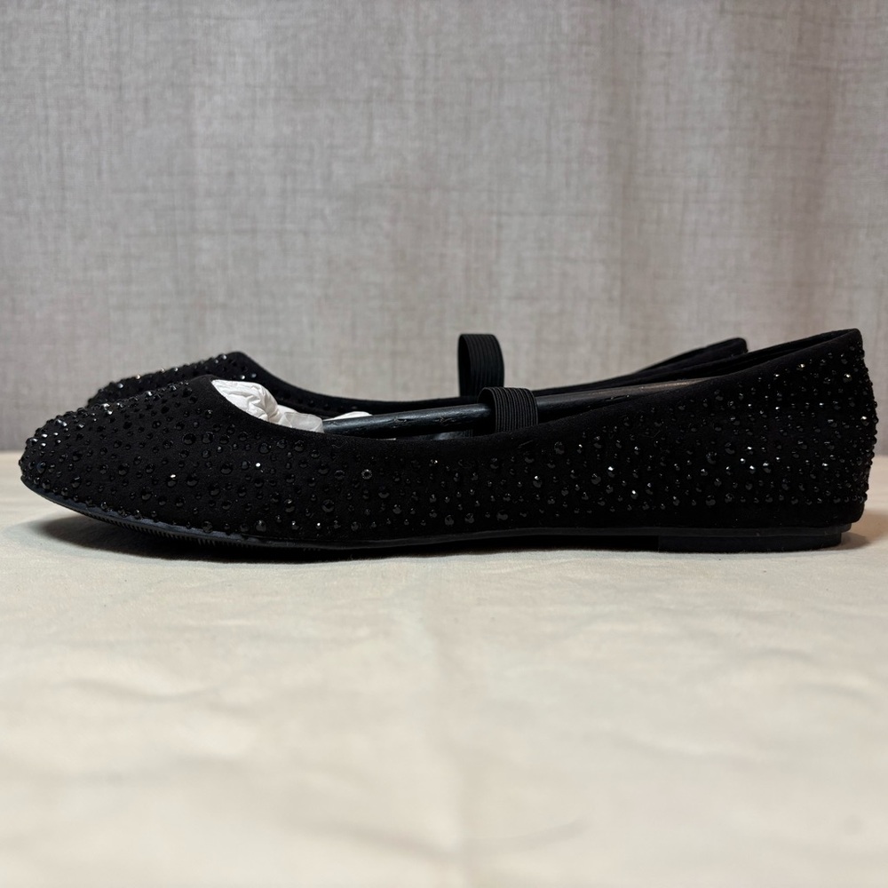 MIA black rhinestone ballet flat shoes parties dress up formal. NWT in box. 8.5 - Picture 4 of 12